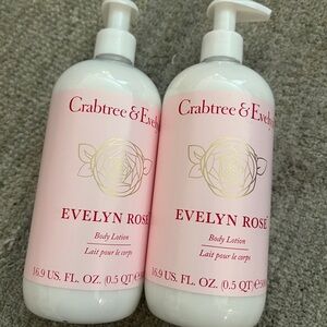 2X Crabtree & Evelyn Evelyn Rose Body Lotion (16.9 fl oz / 500 ml)